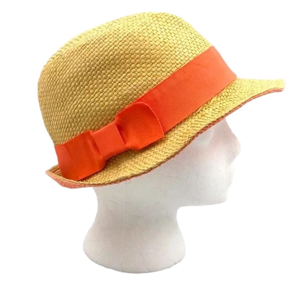 Straw👒Fedora Hat with Pink Bow
